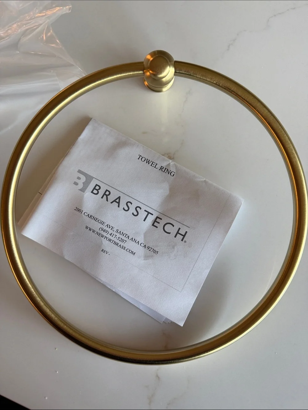 Newport Brass Towel Ring- Satin Bronze